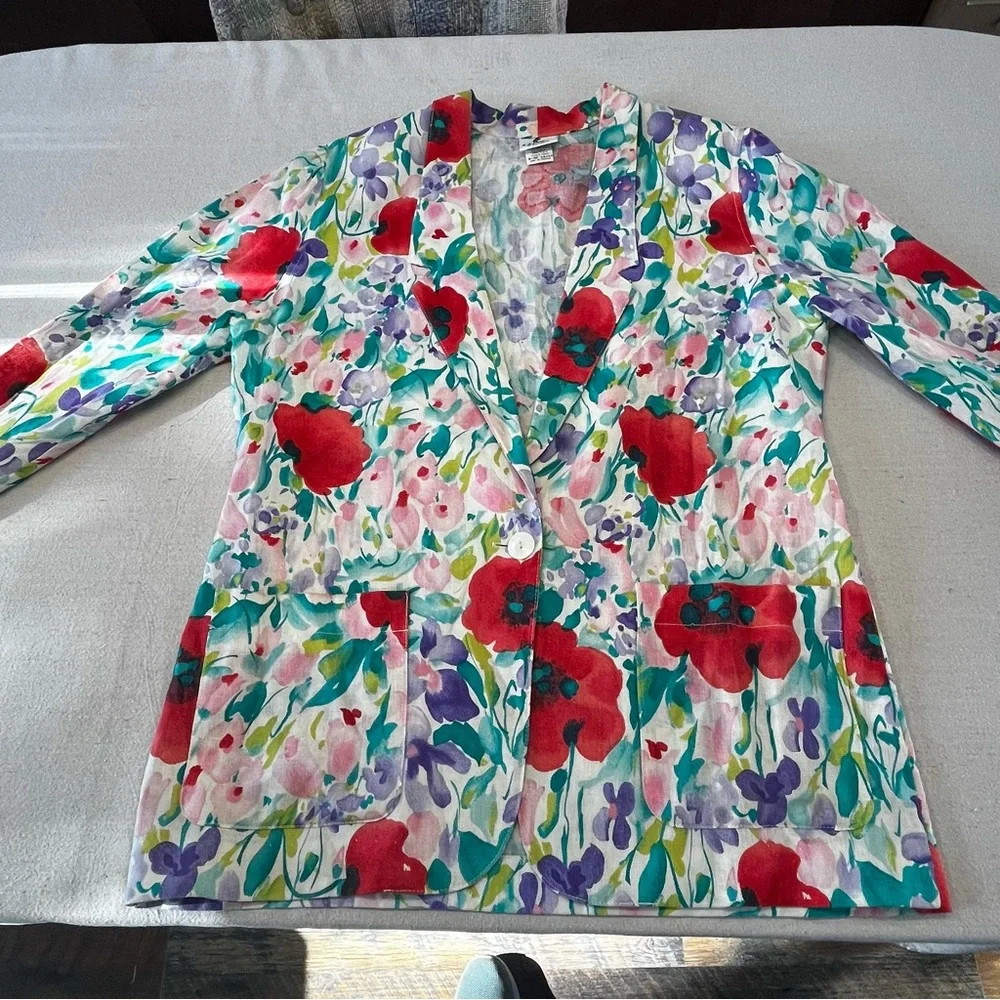 Campus Casuals of California - Vintage Floral Women's Blazer-Size 13/14